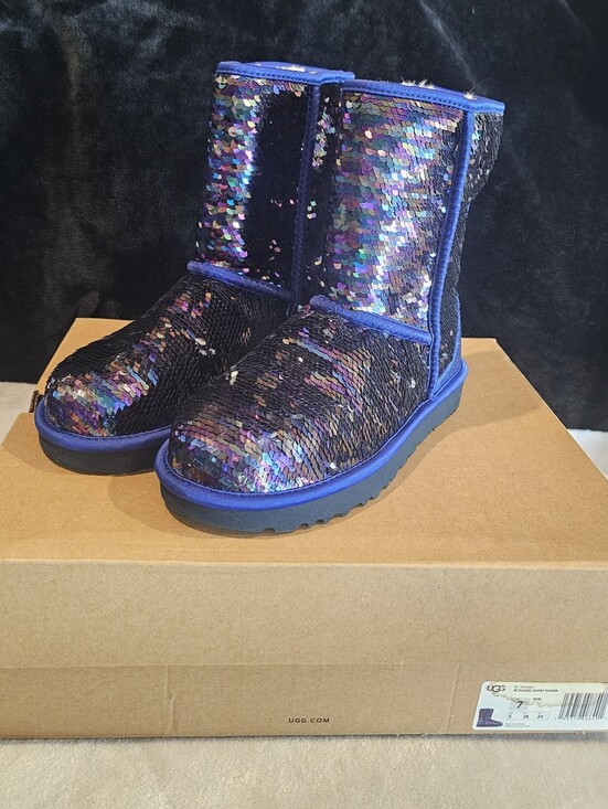UGG Shoes - UGG Iridescent Stellar Sequin Classic Short Boots in Blue and Purple